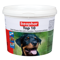 Beaphar Кормовая добавка Top 10 с L-карнитином для собак 180 табл